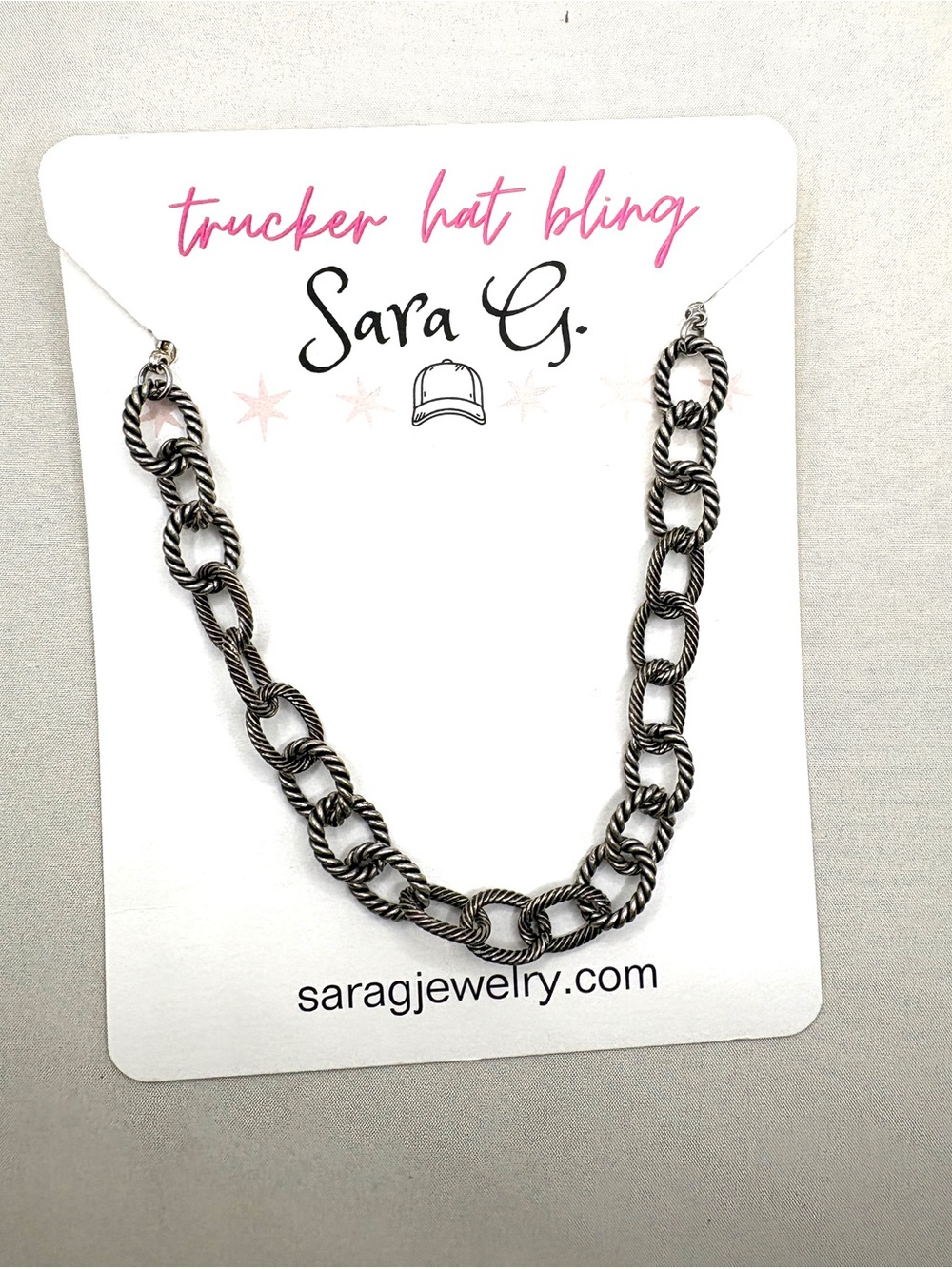 Twisted Rope-Link Silver-Tone Hat Chain